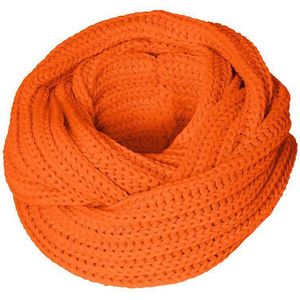 Koningsdag cirkelsjaal gebreid oranje