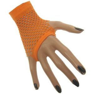 Visnet handschoenen fluor oranje