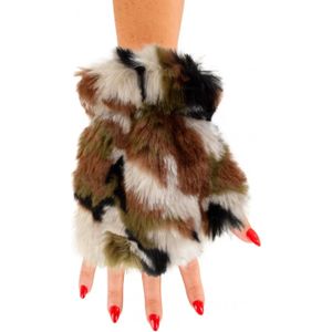 Handschoenen pluche camouflage