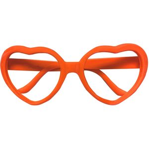 Koningsdag hartjes bril - Oranje