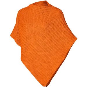 Poncho gebreid oranje