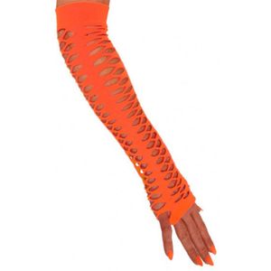 Handschoenen grote gaten oranje