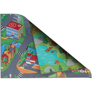 Kids Corner Hiking/Little Village 95x113 cm Omkeerbaar Vloerkleed en Speelmat