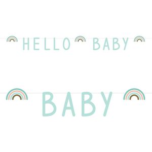 Jep-Party 'Hello Baby' Regenboog Mint 250 cm Letter Slinger 438006