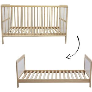 Kukka Houten 70 x 140 cm 2-in-1 Ledikant/Juniorbed NTR440