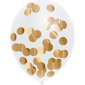 Jep-Party Goud 30cm 5 Stuks Confetti Ballonnen 442365