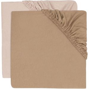 Jollein Jersey Wild Rose / Biscuit 70/75 x 140/150 cm 2 Stuks Junior Hoeslaken 2511-565-68080
