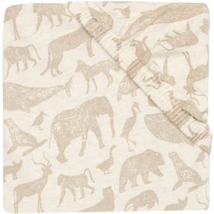 Jollein Jersey Animals Nougat 60 x 120 cm Ledikant Hoeslaken 511-507-67044