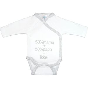 Petit Villain 50% Mama + 50% Papa = Ikke Maat 56 3m Wit Romper