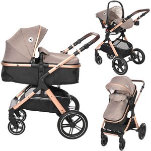 Lorelli Viola Pearl Beige 3-in-1 Combi Kinderwagen incl. Comet Autostoel