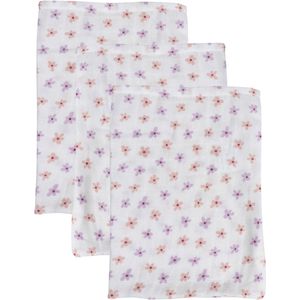 MamaLoes Bloemen 15 x 21 cm 3 Stuks Hydrofiel Washandjes