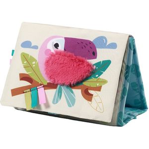 BabyOno - Reversible Sensory Cloth Book - Educatief Boekje - Contrasterende Kleuren - Spiegeltje - Safari