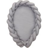 MamaLoes Amy Pure Grijs 2-in-1 Babynest en Braided Bedbumper 80661