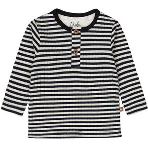 Dirkje Organic Navy Maat 50 Striped T-Shirt Lange Mouw WN1276 NOOS