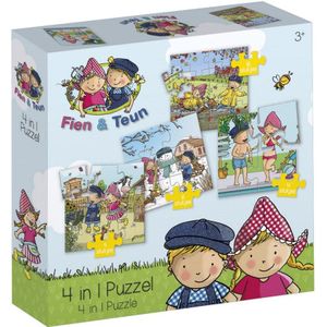 Fien & Teun - 4-in-1 Puzzel Set (4-16 stukjes, seizoensthema)