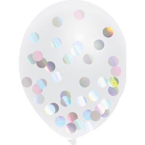Jep-Party Zilver 30cm 5 Stuks Confetti Ballonnen 442368