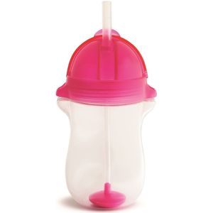 Munchkin 296ml 12m+ Click Lock Tip & Sip Sippy Straw Cup Roze Anti-lek Beker 012462