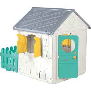 Dolu - Speelhuis - Wit/Groen/Grijs/Geel - 122.5x104x156 cm
