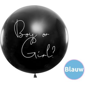 Jep-Party Gender Reveal 'Boy or Girl?' Confetti Blauw Ballon BG36-2-C