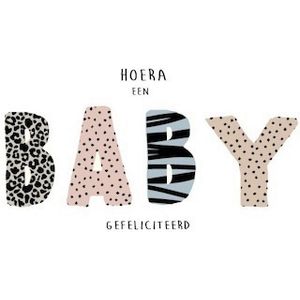 Hoera, Een Baby Stipjes Wenskaart BAM08