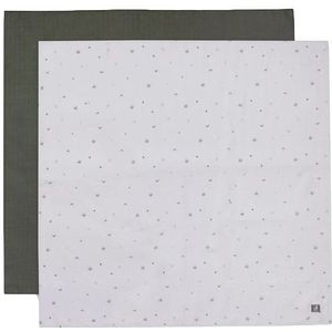 Jollein Stargaze Leaf Green 115 x 115 cm Hydrofiel Multidoek 2 Stuks 535-852-66091