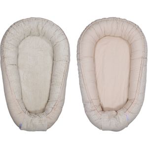 MamaLoes Velours Rib Beige Omkeerbaar Babynest ML020121