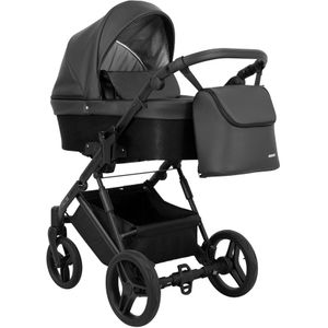 Kunert - Lazzio - Kinderwagen - Black - Eco-Leather - 2-in-1
