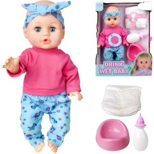 Eco Toys 33cm Pop Blauw/Roze Outfit met Accessoires HC531515