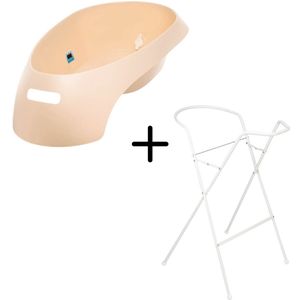 Teggi Beige Bad met Stop incl. Witte Badstandaard
