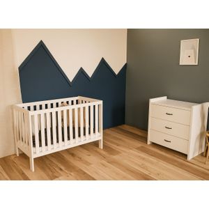 Amelia - Ledikant en Commode - Wit - MDF - Tijdloos Design