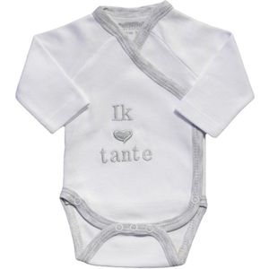 Petit Villain Ik Hou Van Tante Wit/Grijs Romper