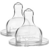 Suavinex Teets Rond 4m+ Food 2 stuks Silicone Flessenspenen SXSTR3028585