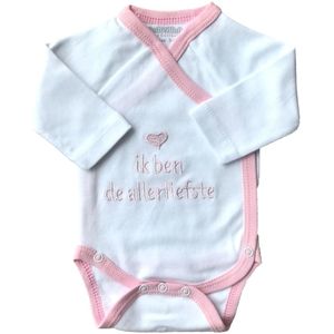 Petit Villain Allerliefste Maat 56 Wit/Lichtroze Romper