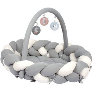 Sevibaby Grijs 3-in-1 Braided Bedbumper en Babynest 521-13