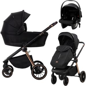 Lorelli Bianca Black 3-in-1 Kinderwagen incl. i-Size Autostoel 1002201-2501