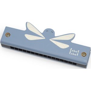 Label Label Blauw Houten Mondharmonica LLWT-04441