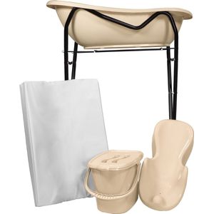MamaLoes Beige Badset Incl. Zwarte Badstandaard