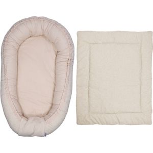 MamaLoes Teddy Boucle Naturel Omkeerbaar Babynest & Omkeerbaar Boxkleed