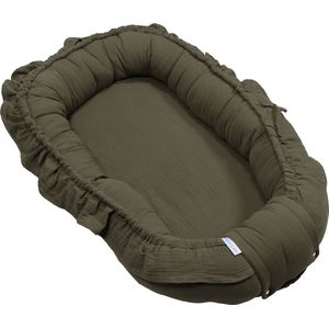 MamaLoes Soft Cotton Ruffle Groen Babynest ML020124