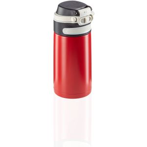 Leifheit thermosbeker Flip - 350 ml - RVS - rood