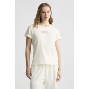 Liu Jo - Better T-Shirt - Wit - Katoen - Korte Mouwen met Strass