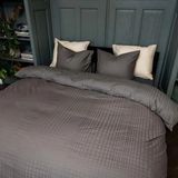 Bettwäsche Kayori Kora Baumwolle-Satin Anthraz-135 x 200 cm