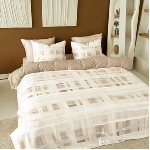 Bettwäsche Kayori Daise Baumwolle-Satin Offwhite-135 x 200 cm