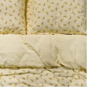 Bettwäsche Essenza Lily Melody Lemon Yellow Baumwolle Mousseline-155 x 220 cm