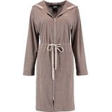 Bademantel Cawö 821 Kapuze Kordelzug & Reißverschluss Beige Damen-S