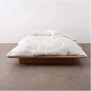 Bettwäsche Marc O'Polo Classic Stripe Silver Bio-Baumwollsatin-200 x 220 cm