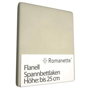 Spannbettlaken Romanette Beige (Flanell)-80 x 200 cm