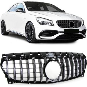 Autogrille - Mercedes CLA C117 W117 16-19 - Sport rooster - GLANS ZWART/CHROOM