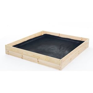 Moestuinbak - kweekbak - 120x100x18 cm - hout - met gronddoek