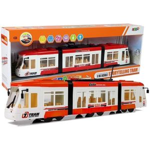 Elektrische speelgoed tram - op batterijen - 46 cm - rood